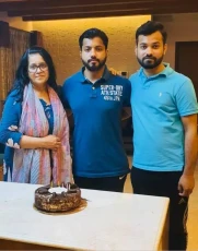 Ishraque Hossain with her family on his birthday
