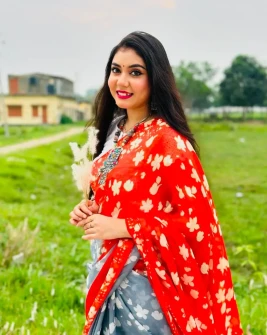 Bangladeshi TikTok model Noureen Afrose in Saree
