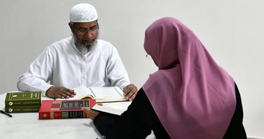 Zakir Naik teaching his family member